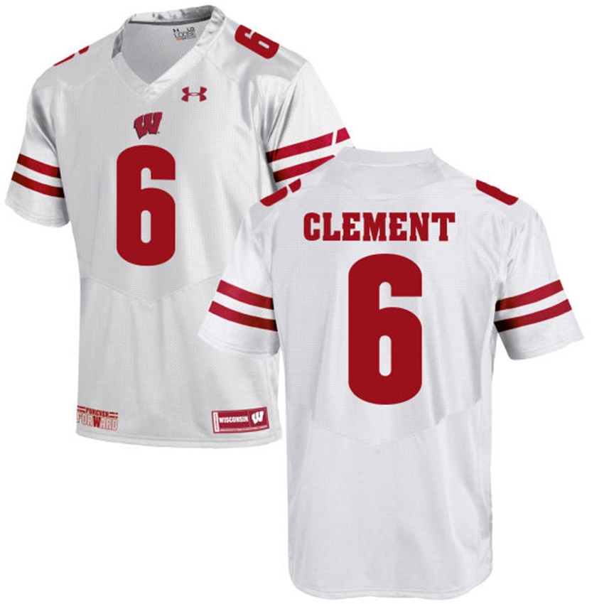 male wisconsin badgers white 6 corey clement ncaa alumni football game jersey