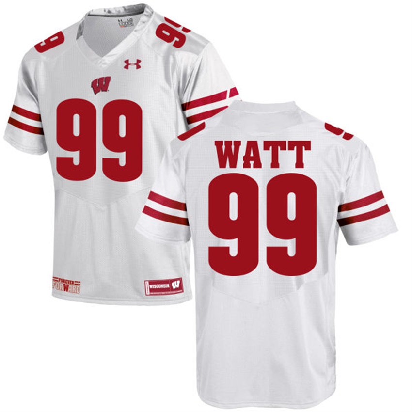 male wisconsin badgers white 99 j.j watt ncaa alumni football game jersey