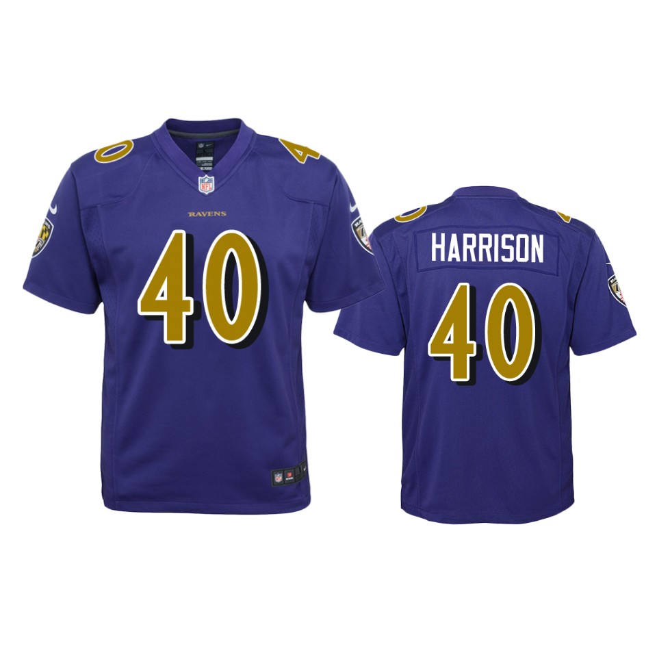 malik harrison ravens purple color rush game jersey