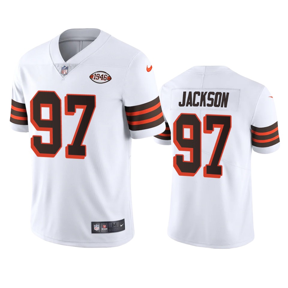malik jackson browns white 1946 collection alternate vapor limited jersey