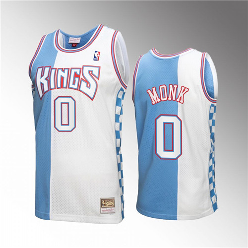 Sacramento Kings Malik Monk White Mitchell Ness stitched Jersey #0
