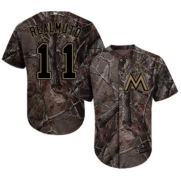 marlins #11 JT Realmuto Camo Realtree Collection Cool Base Stitched Baseball Jersey