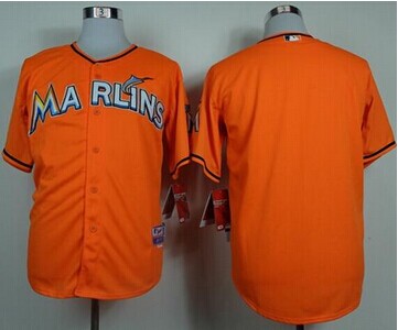 marlins Blank Orange Cool Base Stitched Baseball Jersey