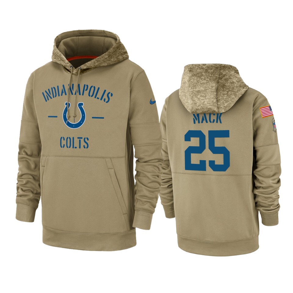 marlon mack colts tan 2019 salute to service sideline therma hoodie