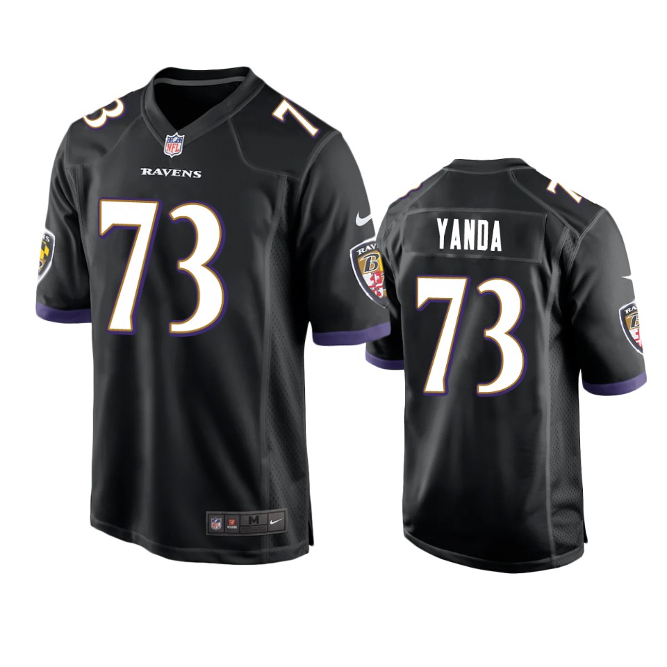 marshal yanda ravens black game jersey