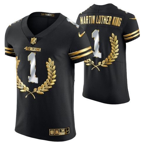 martin luther king golden edition jersey black elite stitched