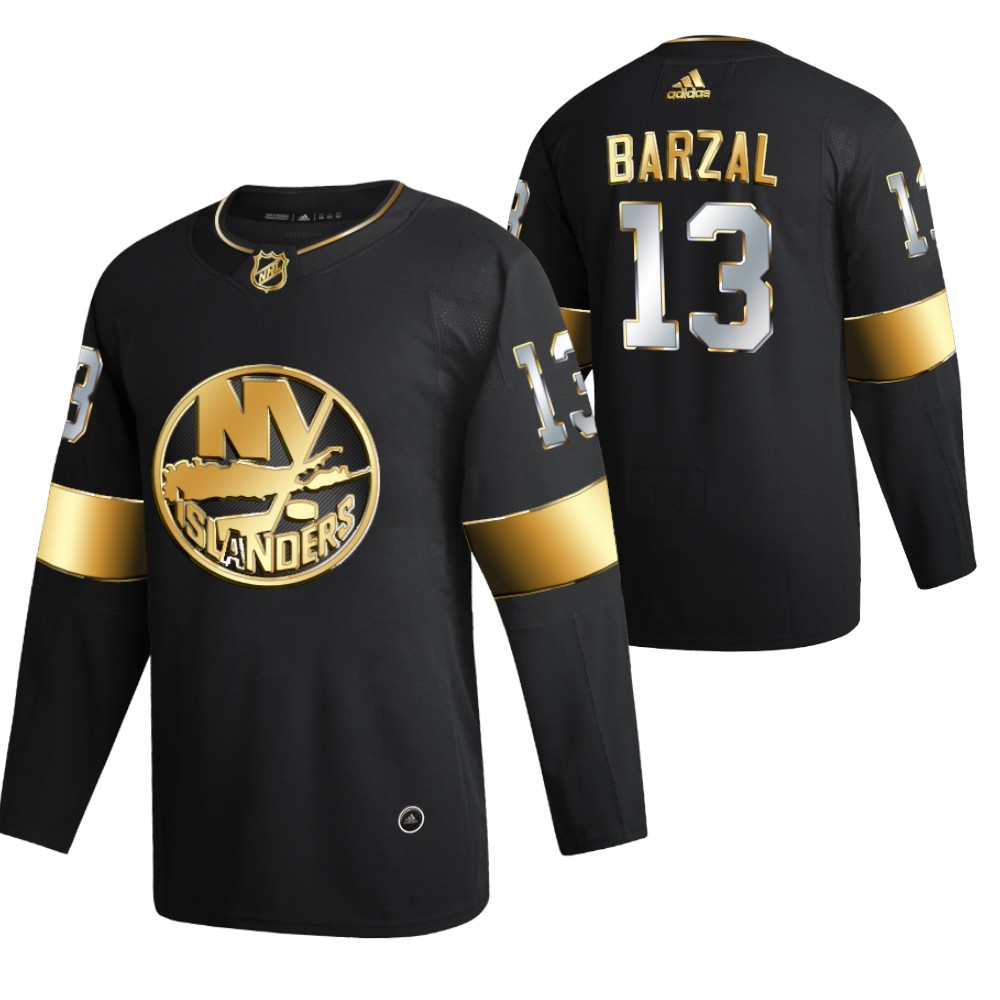 mathew barzal New York Islanders Black 2021 Golden Edition Jersey Limited Authentic