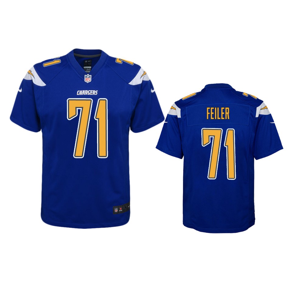 matt feiler chargers royal color rush game jersey