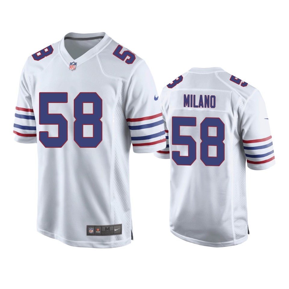 matt milano bills alternate game white jersey