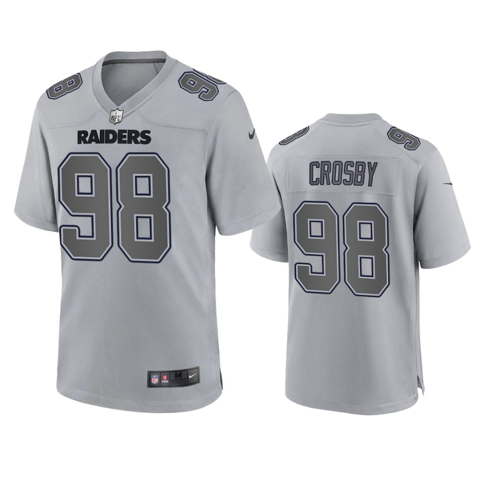 maxx crosby raiders gray atmosphere fashion game jersey