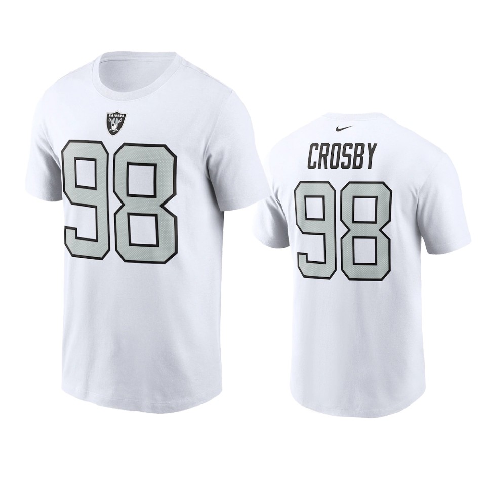 maxx crosby raiders white t shirt