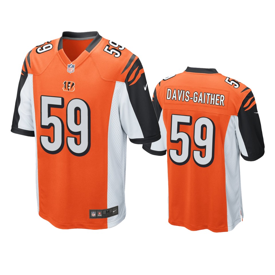 men's akeem davis gaither bengals orange game jersey