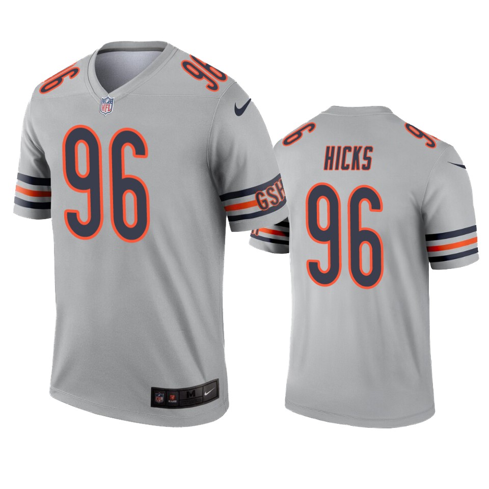 men's bears akiem hicks silver inverted legend jersey