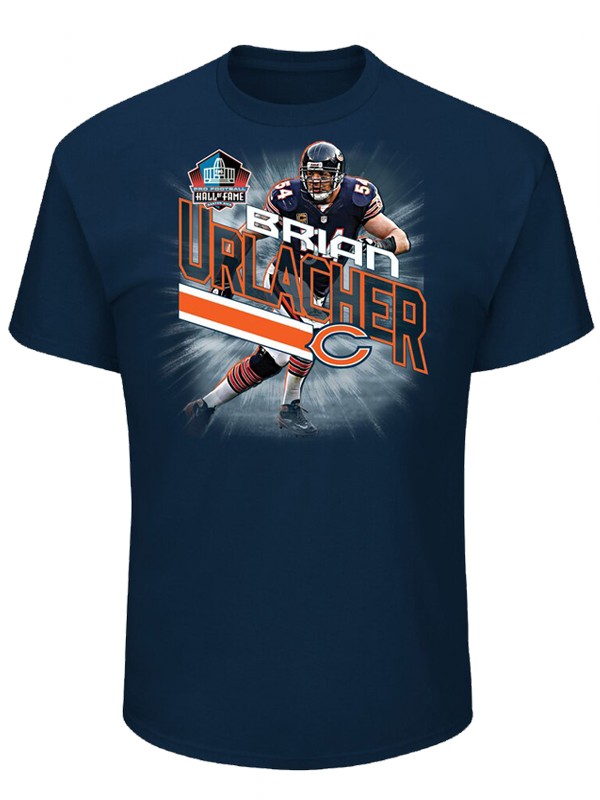 men's bears brian urlacher navy hall of fame t shirt