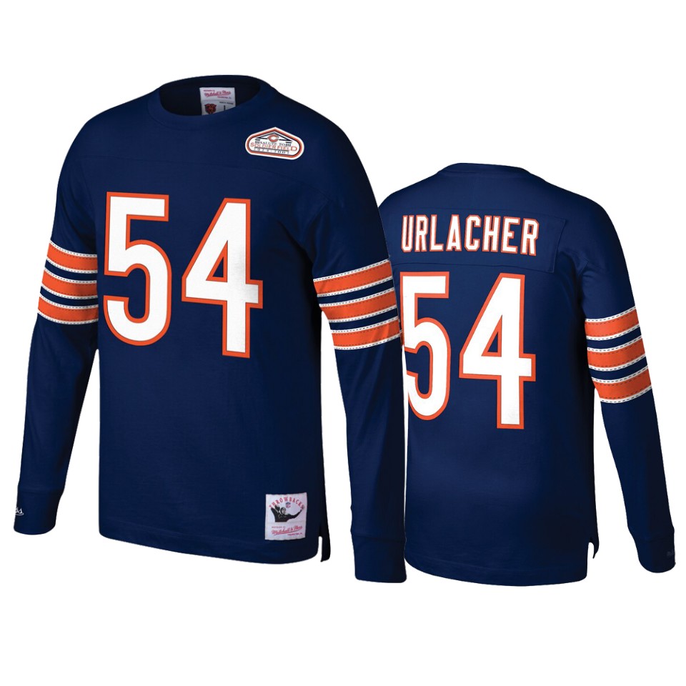 men's bears brian urlacher navy throwback t shirt