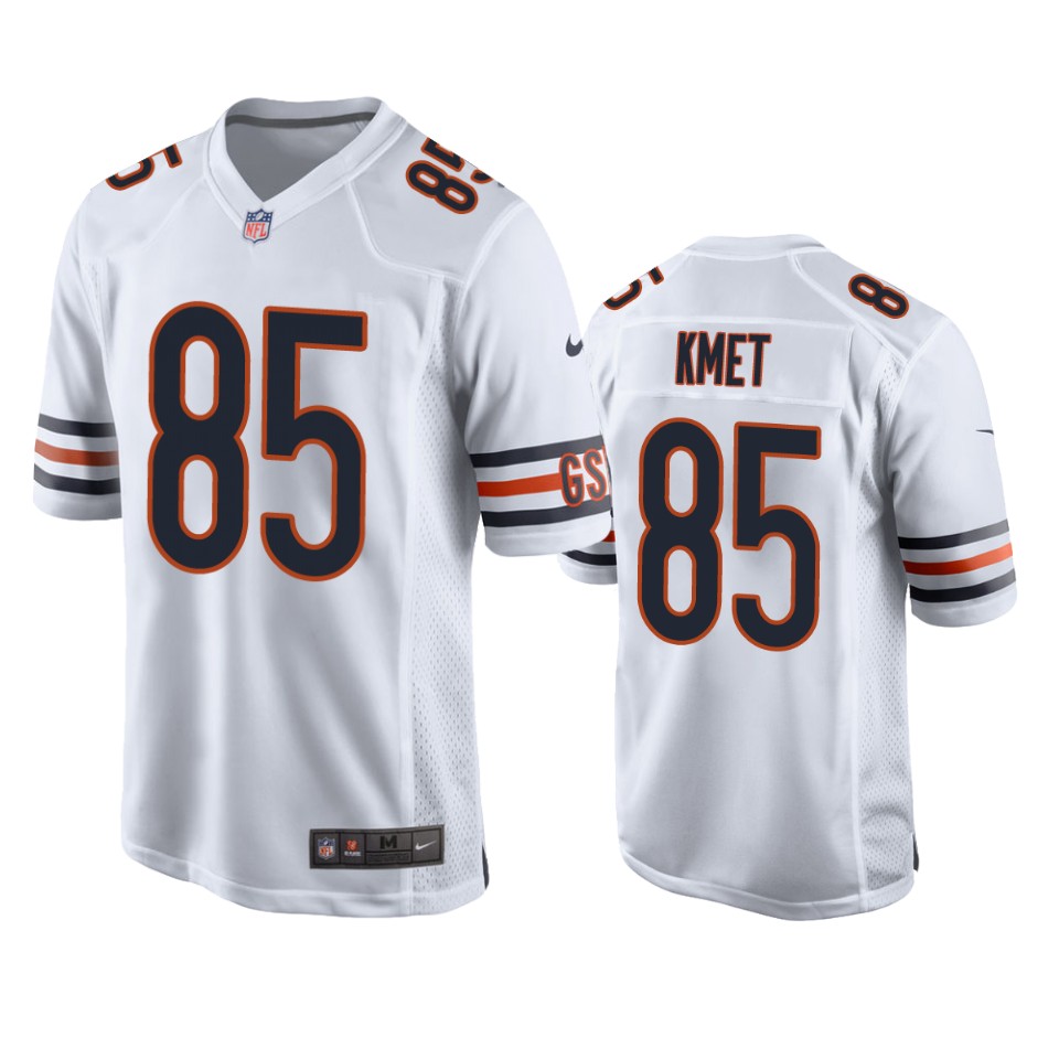 men's bears cole kmet white game jersey