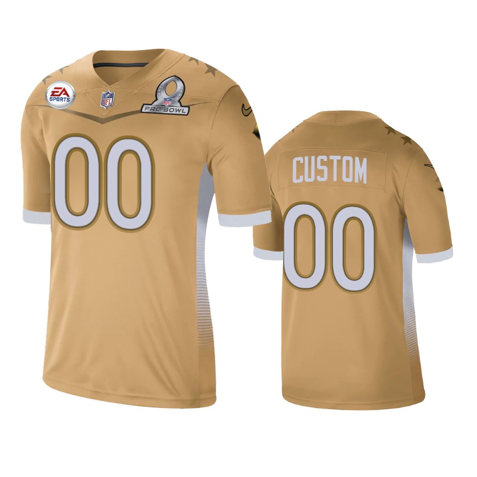men's bears custom gold 2021 nfc pro bowl game jersey