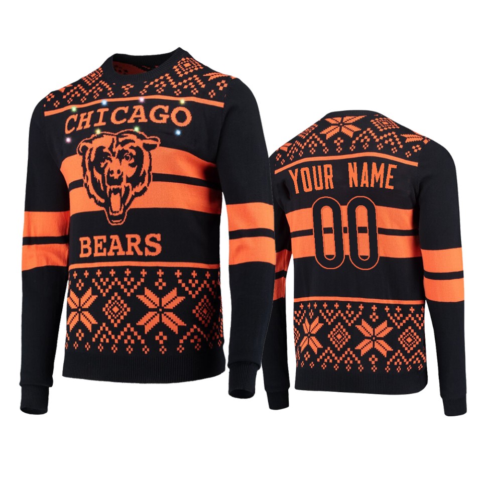 men's bears custom navy 2019 ugly christmas light up sweater