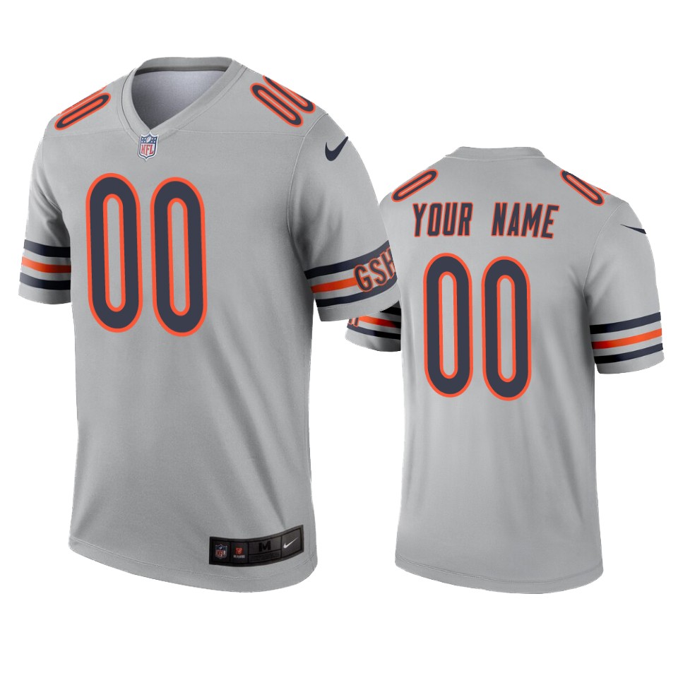 men's bears custom silver inverted legend jersey