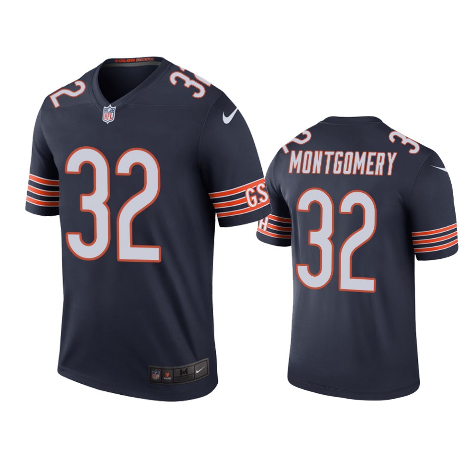 men's bears david montgomery navy color rush legend jersey