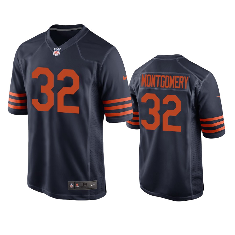 men's bears david montgomery navy throwback jersey