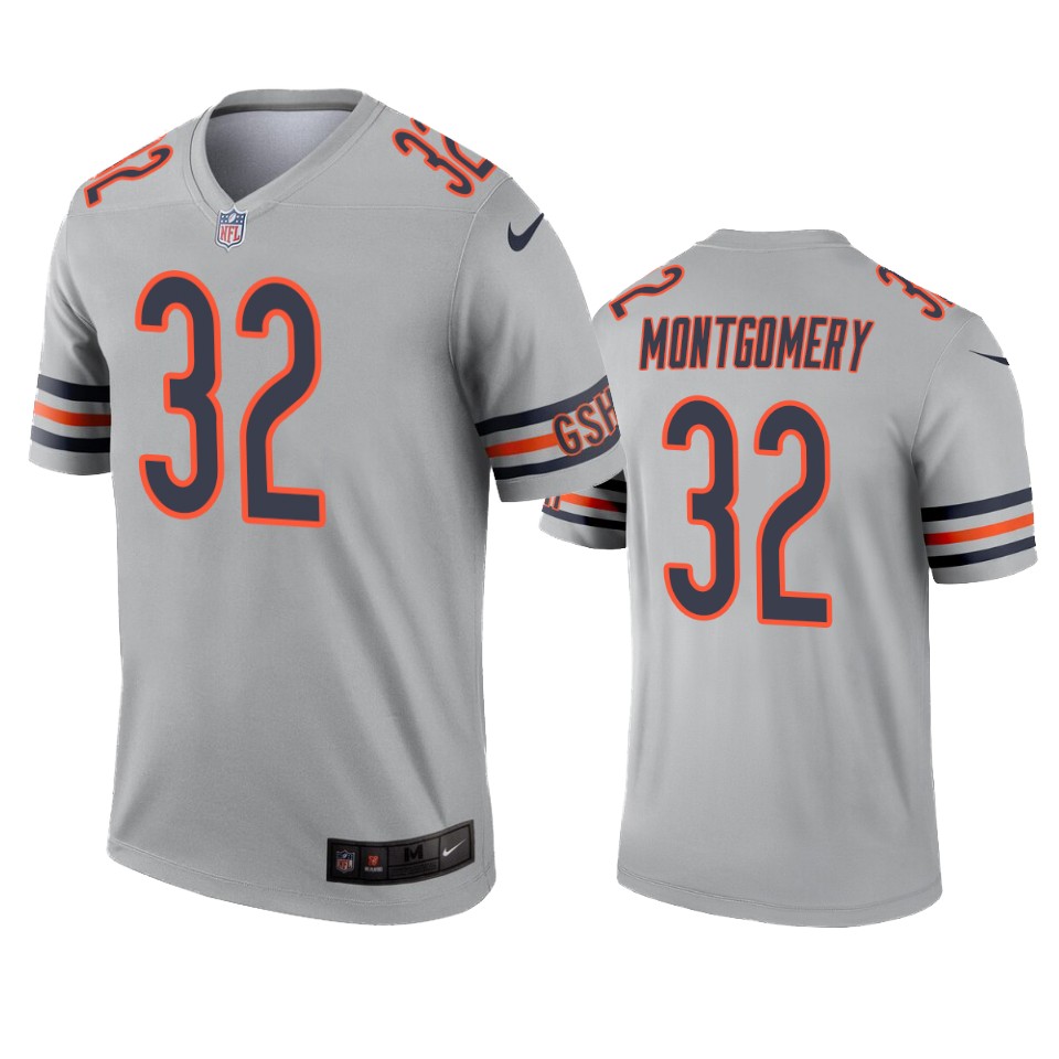 men's bears david montgomery silver inverted legend jersey