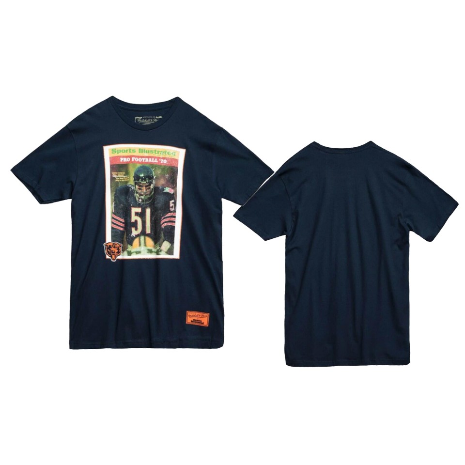 men's bears dick butkus navy player graphic vintage t shirt