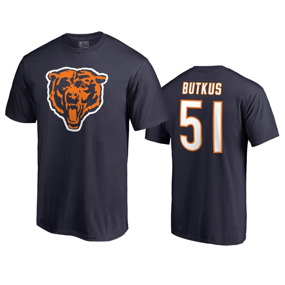 men's bears dick butkus navy retired player t shirt