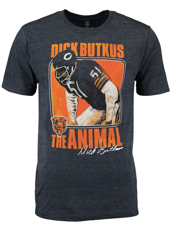 men's bears dick butkus navy tri blend t shirt
