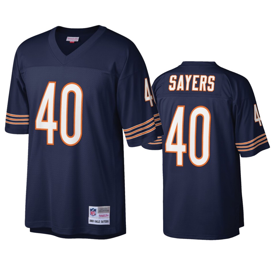 men's bears gale sayers navy legacy replica jersey
