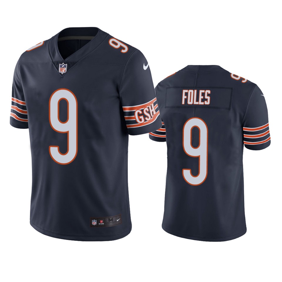 men's bears nick foles navy vapor jersey