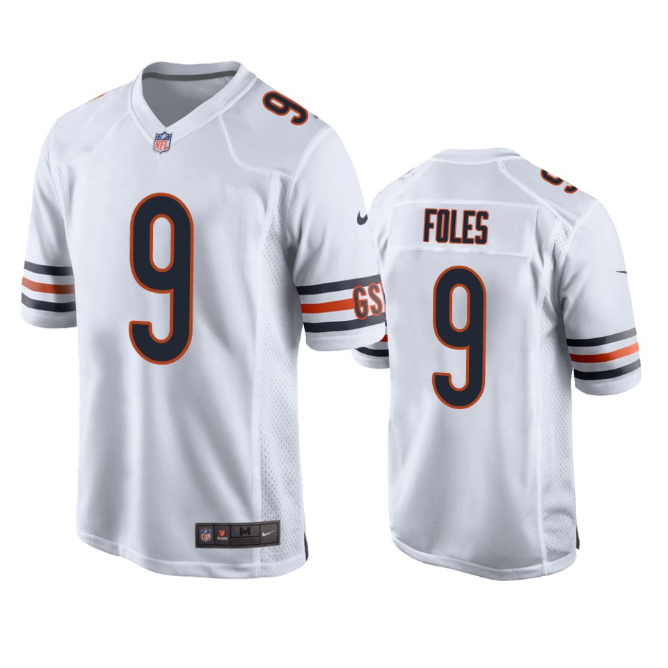 men's bears nick foles white game jersey