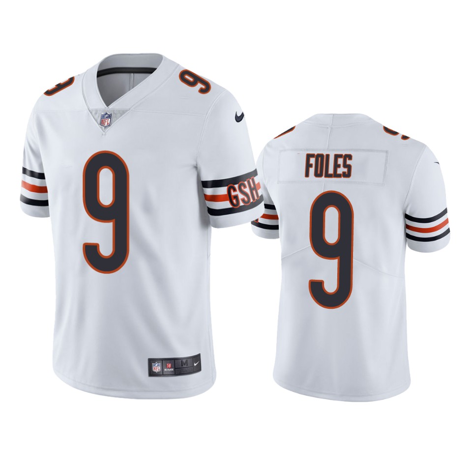 men's bears nick foles white vapor jersey