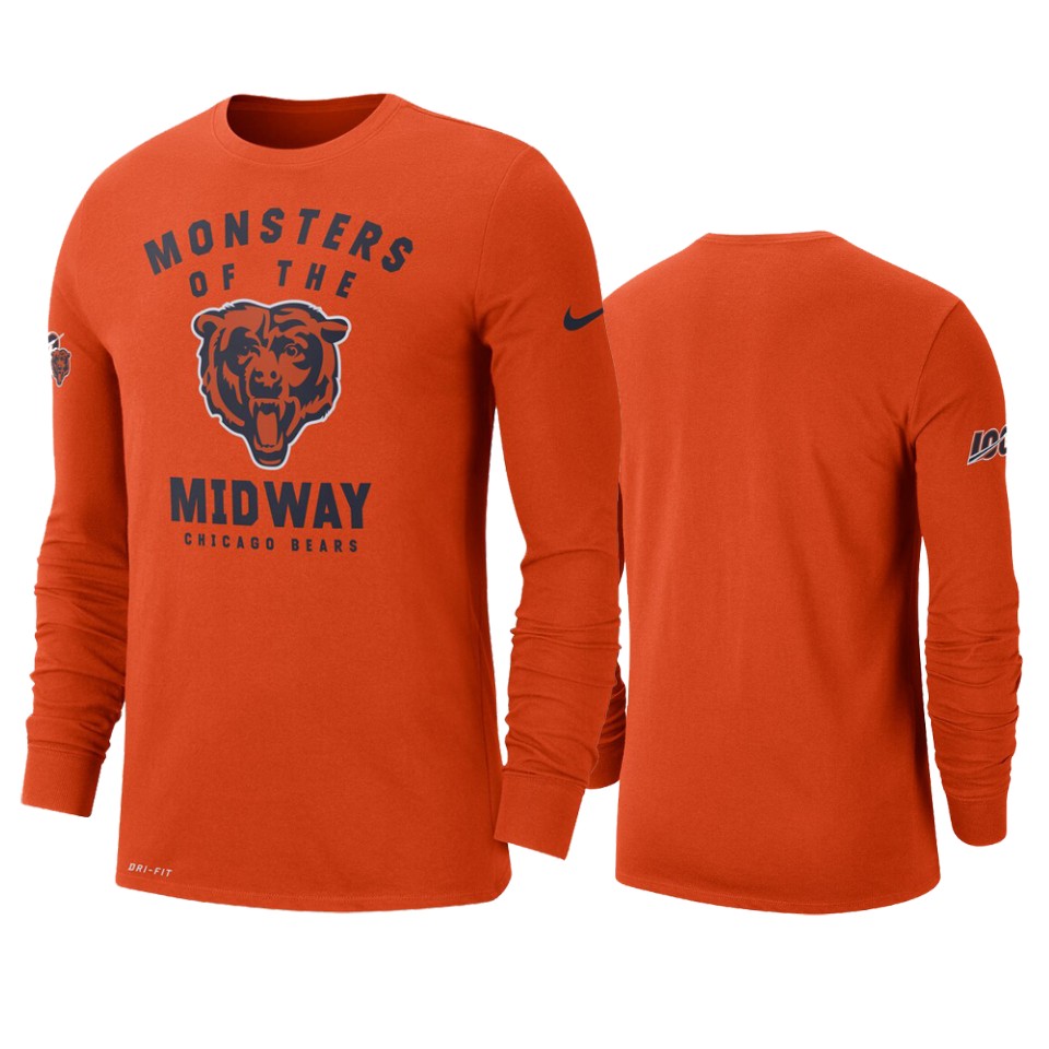 men's bears orange sideline local lockup performance t shirt