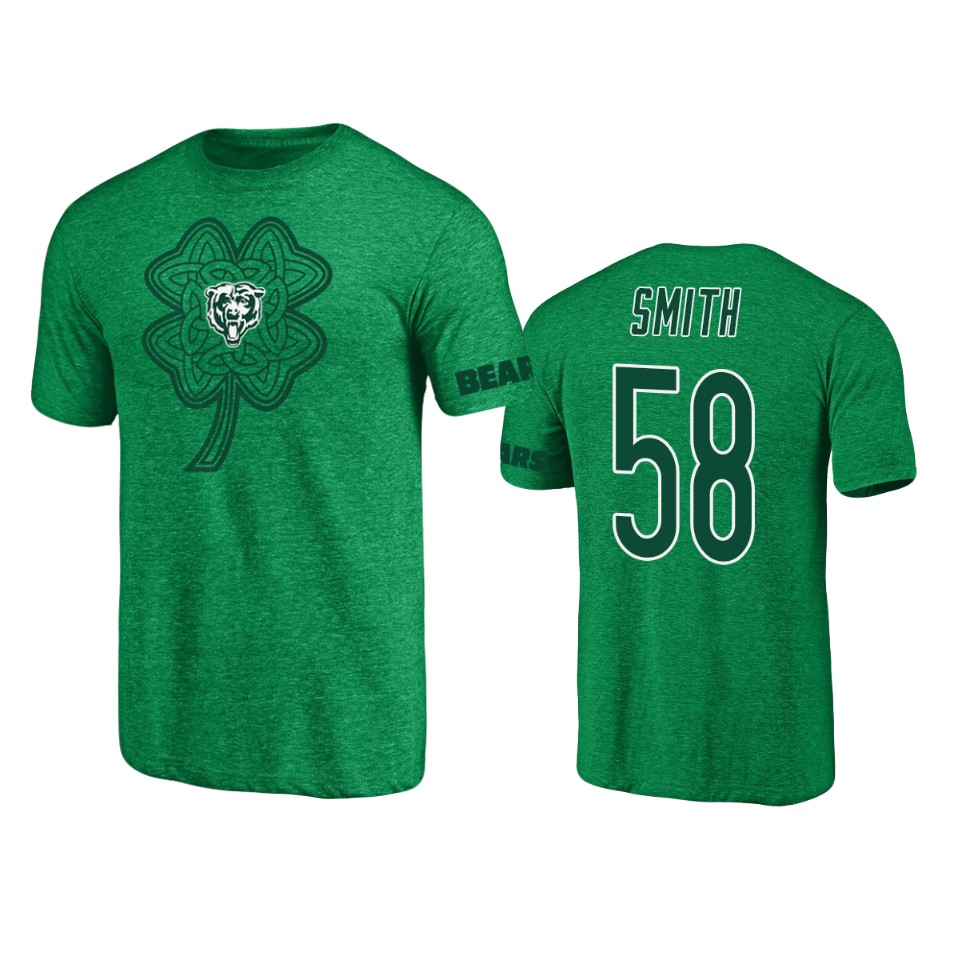 men's bears roquan smith heathered kelly green st. patrick's day paddy's pride t shirt