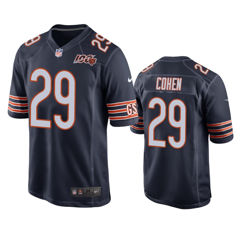 men's bears tarik cohen navy 100th anniversary game jersey