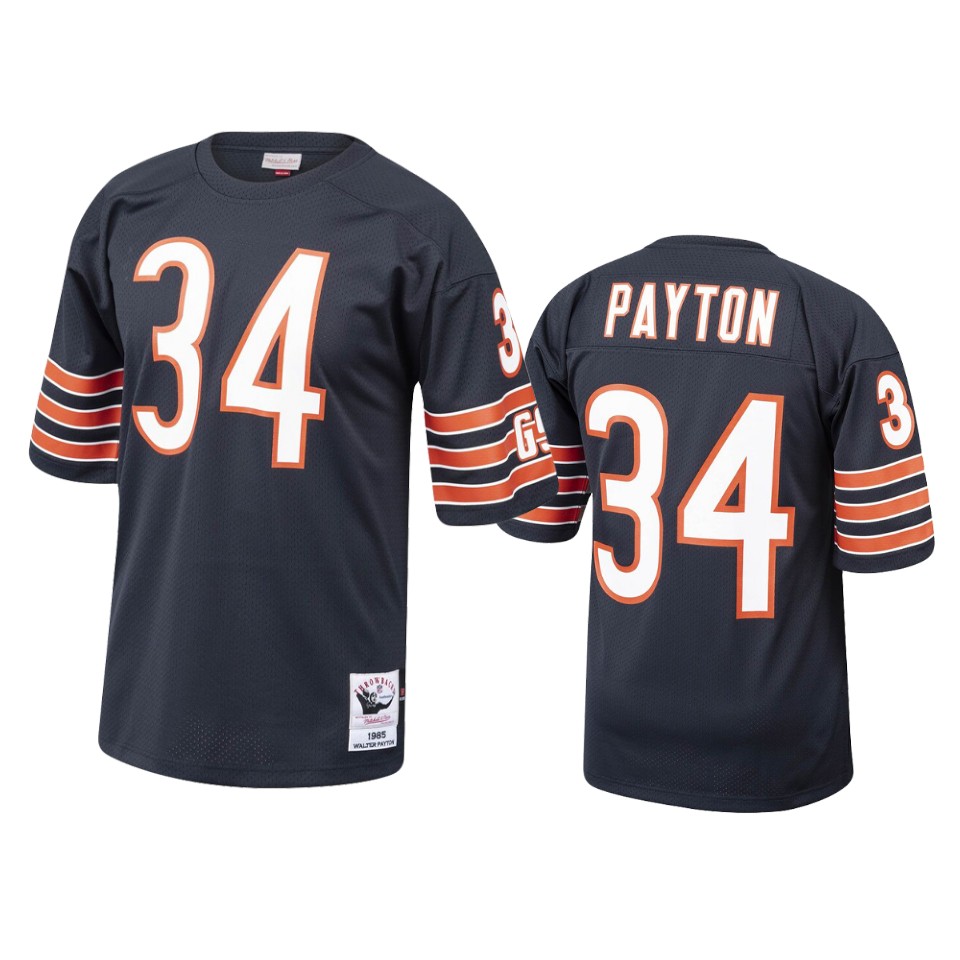 men's bears walter payton navy 1985 authentic throwback jersey