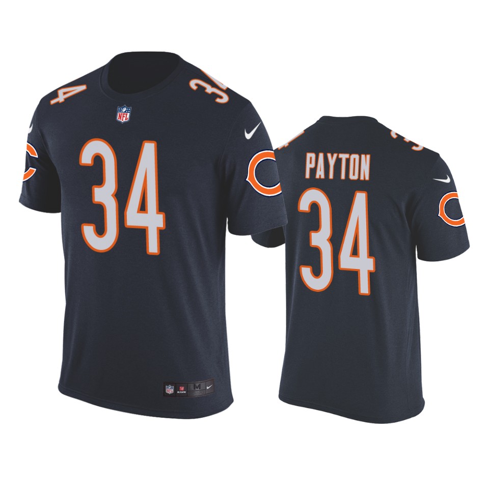 men's bears walter payton navy color rush t shirt