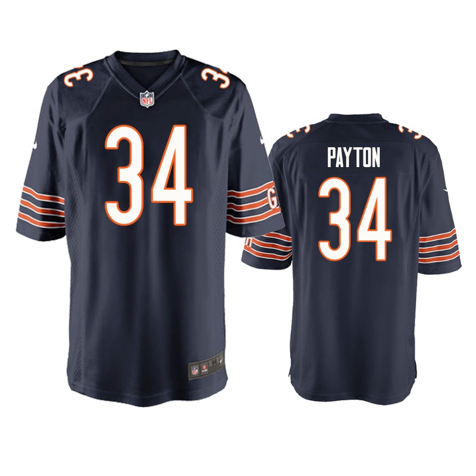 men's bears walter payton navy game jersey