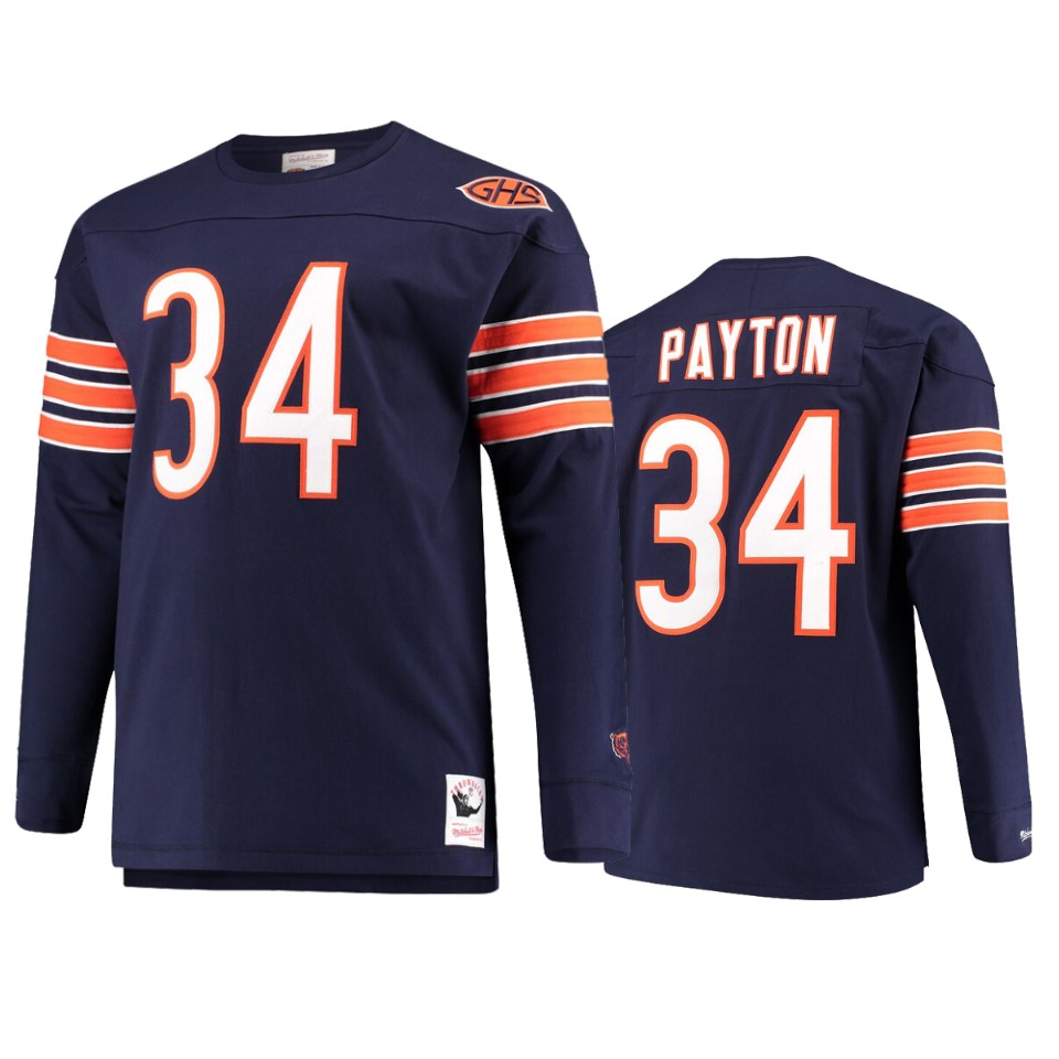 men's bears walter payton navy long sleeve t shirt