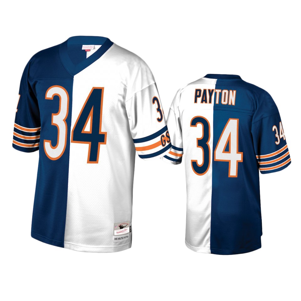 men's bears walter payton navy white retired player split jersey