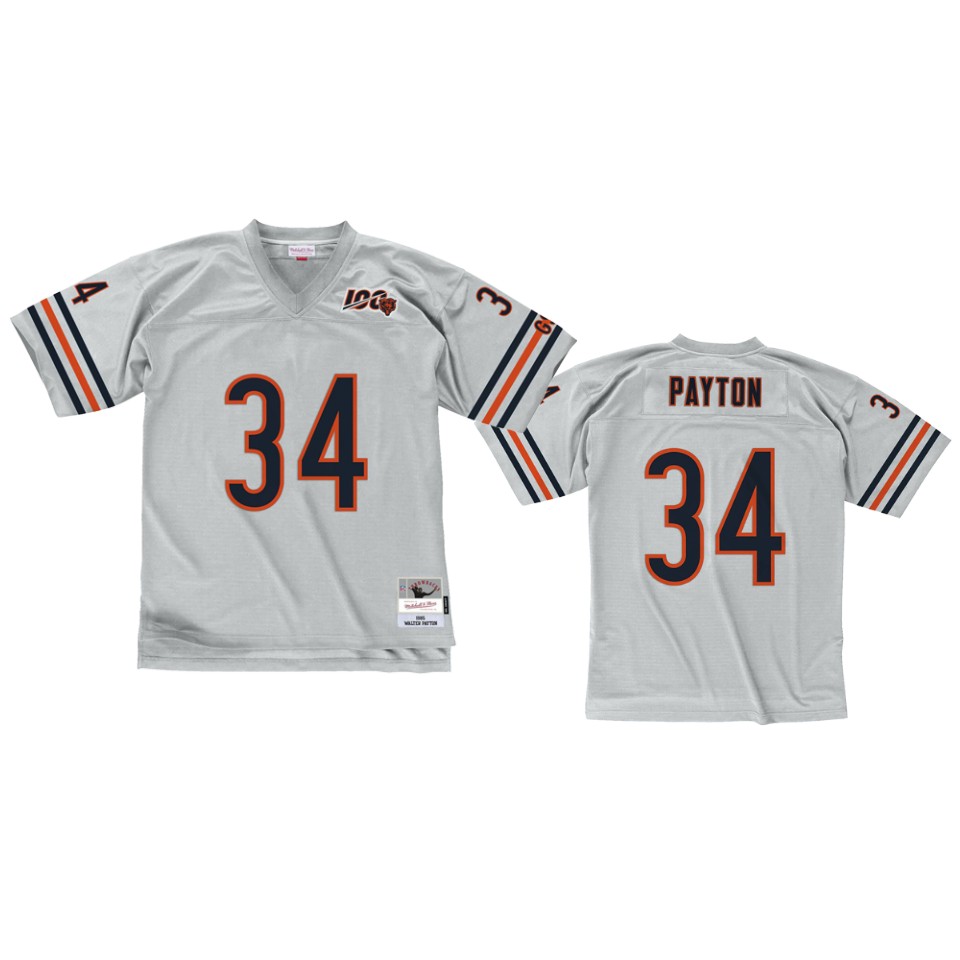 men's bears walter payton platinum legacy nfl 100 jersey