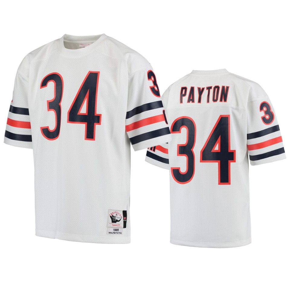 men's bears walter payton white 1985 authentic throwback jersey