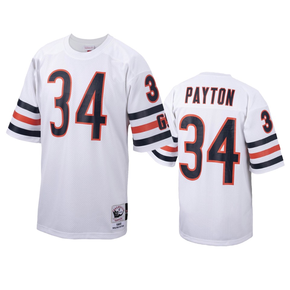 men's bears walter payton white throwback 1985 authentic jersey