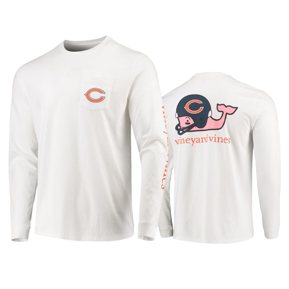 men's bears white whale helmet long sleeve t shirt