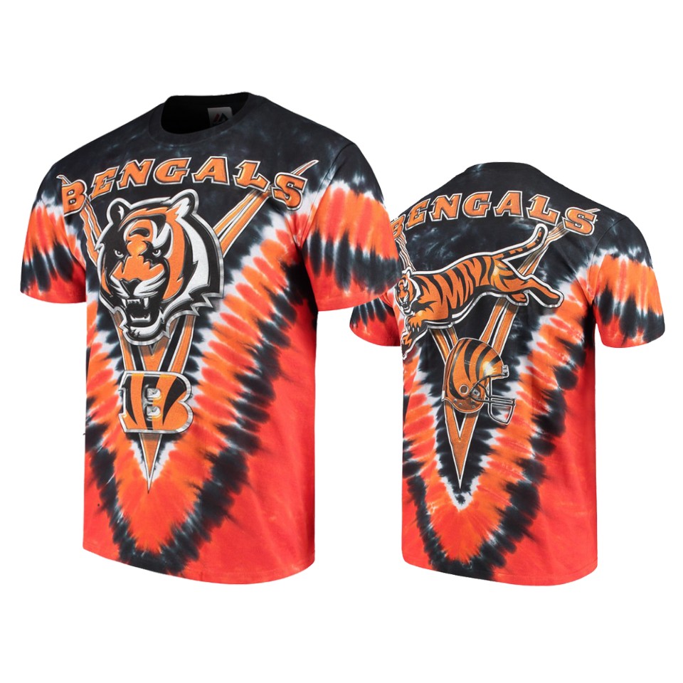 men's bengals black orange tie dye premium t shirt