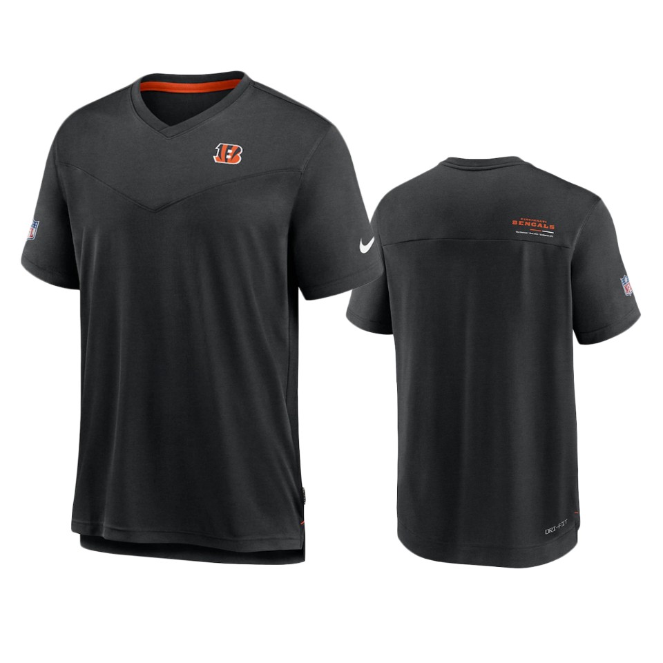 men's bengals black sideline coach chevron t shirt