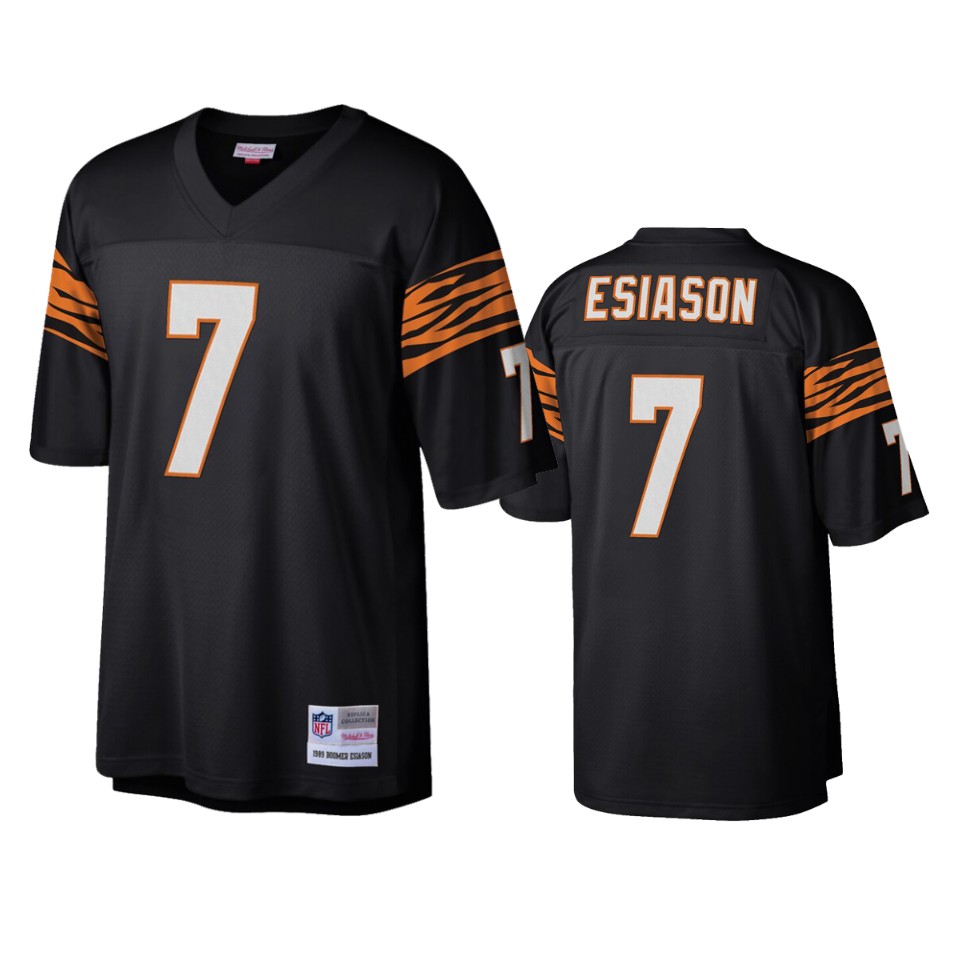 men's bengals boomer esiason black 1989 vintage replica jersey