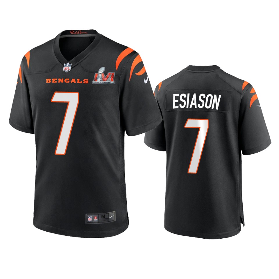 men's bengals boomer esiason black super bowl lvi game jersey