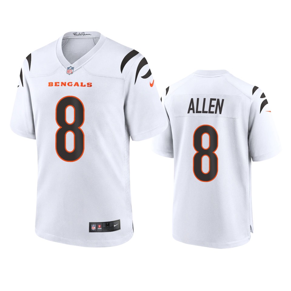 men's bengals brandon allen white 2021 game jersey